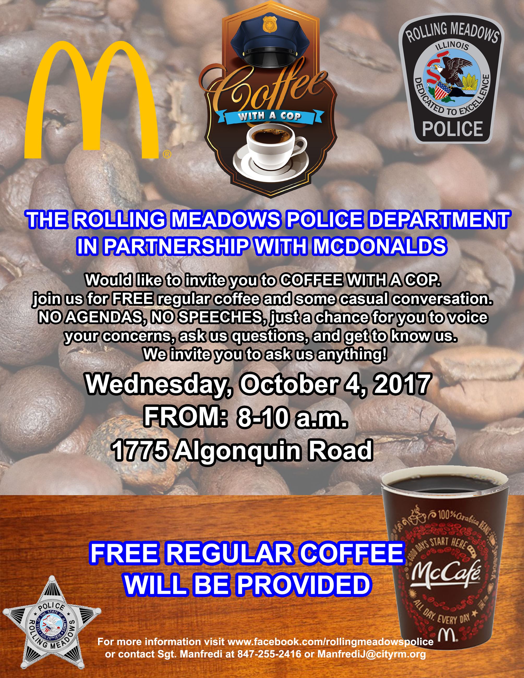 COFFEE WITH A COP FLYER-ALGONQUIN