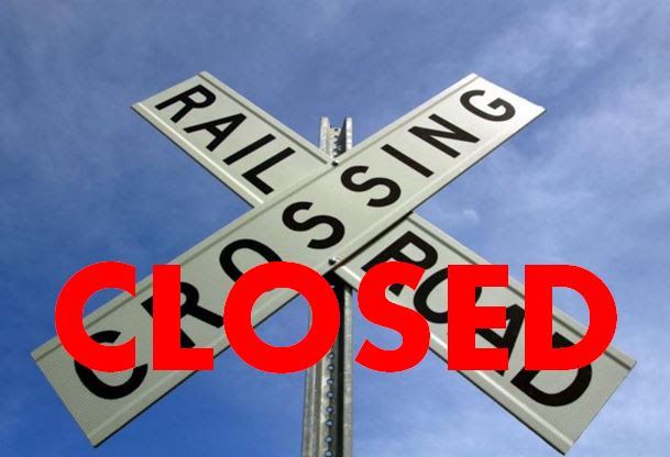 RAILWAY CROSSING CLOSED sign