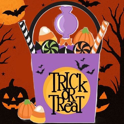 TRICK OR TREAT BUCKET CLIP ART